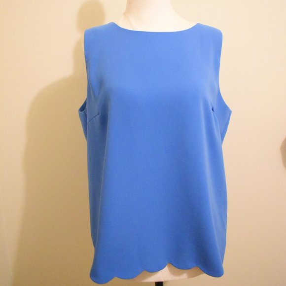 J. Crew Scalloped Hem Sleeveless Tank Top Blouse - Picture 2 of 6